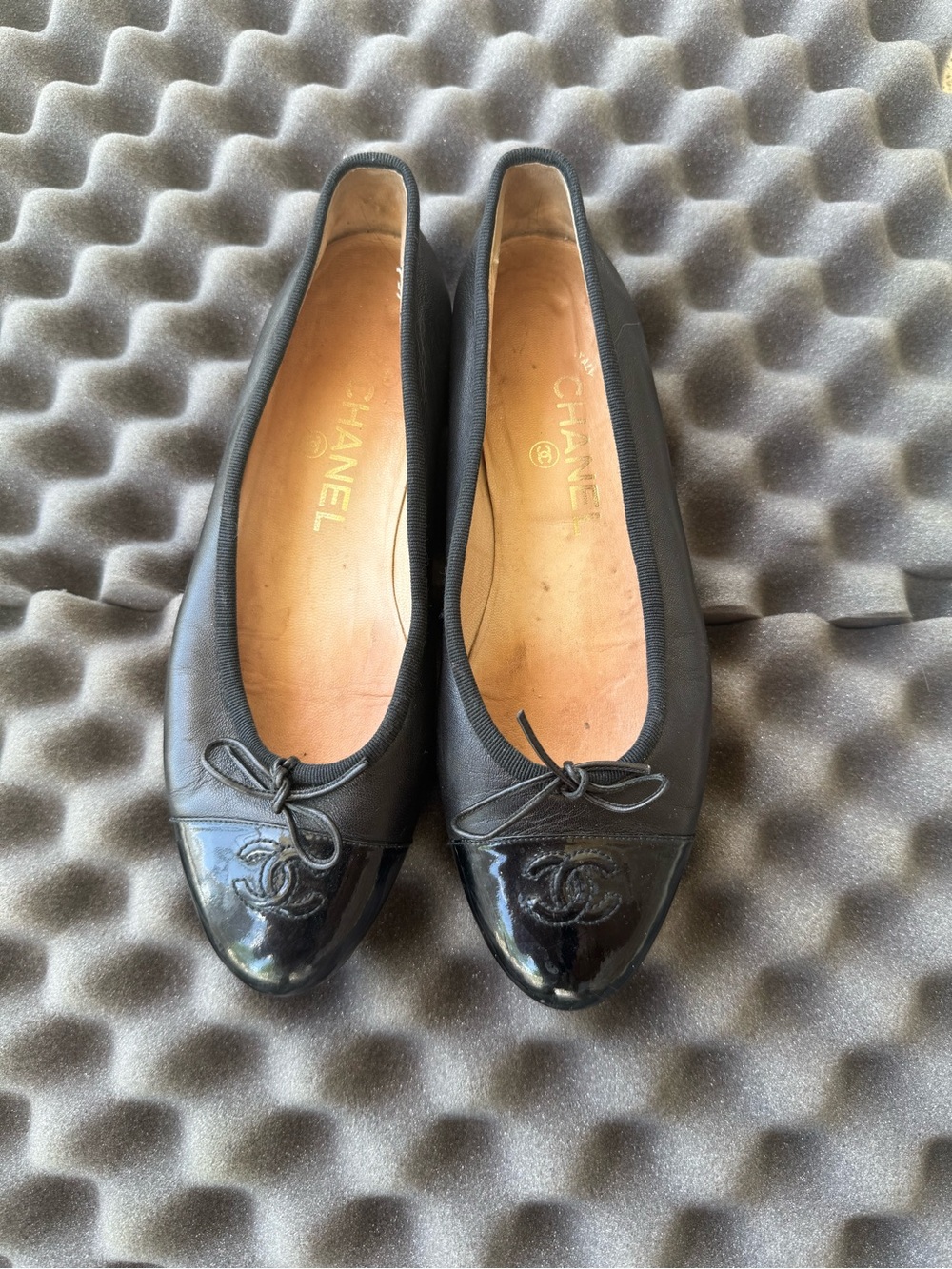 Chanel Black CC Ballet Flats